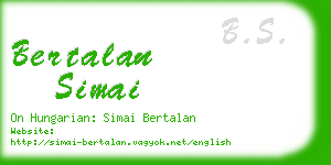 bertalan simai business card